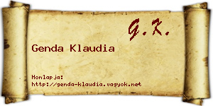 Genda Klaudia névjegykártya