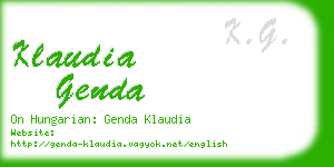 klaudia genda business card